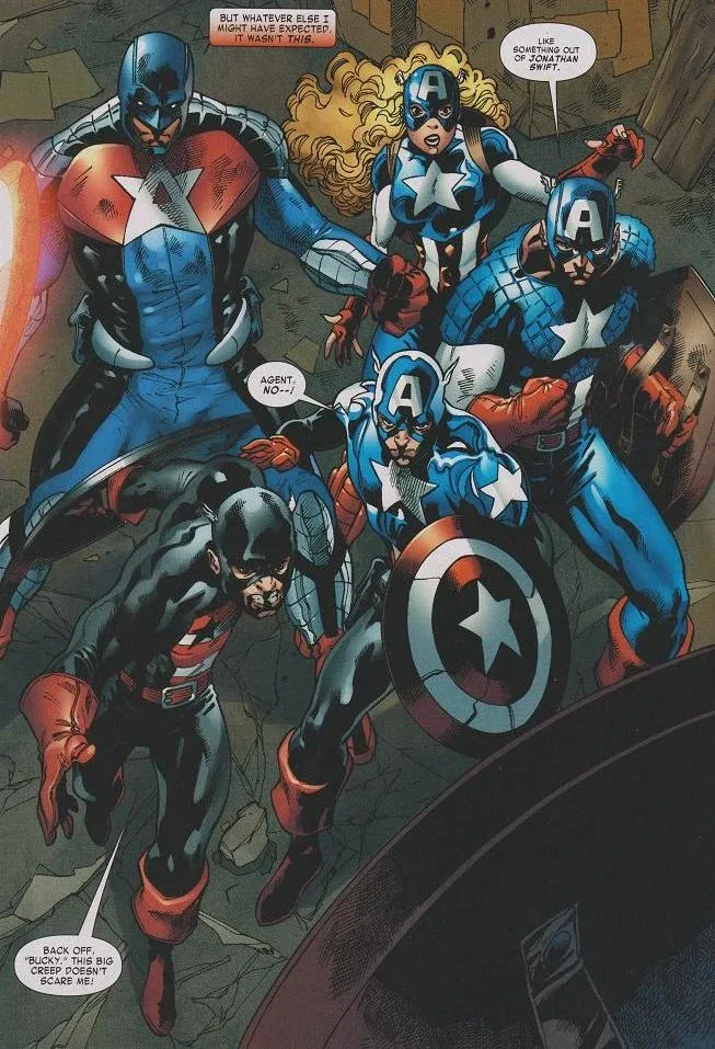 Captain America Endgame full body suit front and back reference
