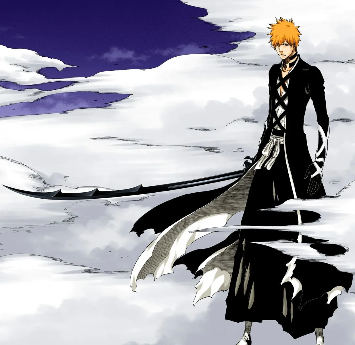 Ichigo Kurosaki Bankai form full body Shinigami uniform reference
