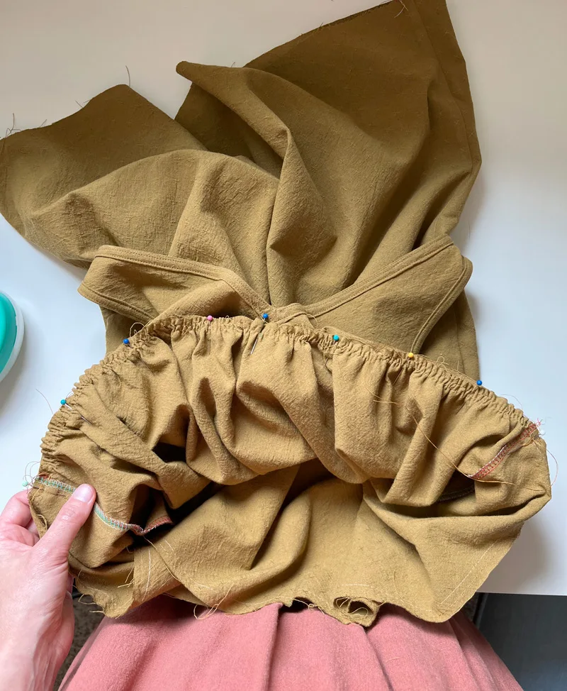 gathered skirt sewing waistband technique reference